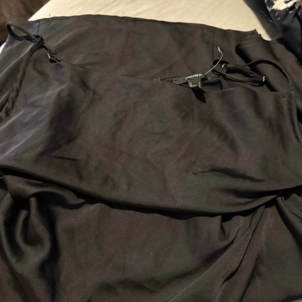 Black Silk Spaghetti Strap Dress